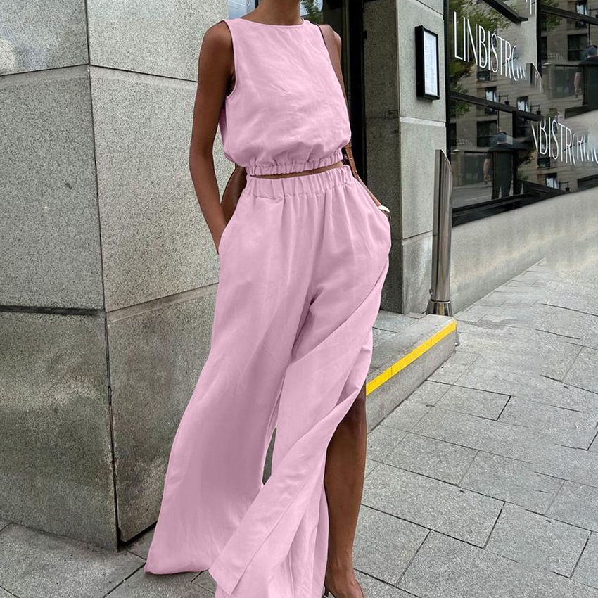 Women's Clothing all match slit slim solid color suit _desvips.com