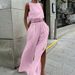 Women's Clothing all match slit slim solid color suit _desvips.com