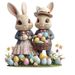 Cross-border Acrylic Display Stand Easter Egg Bunny 2D Flat Festive Decoration Gift_desvips.com