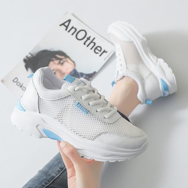 2026 Women's Hollow-out Single Sneakers, Breathable Low-top Summer Solid Color Running Shoes, Mesh Dad Shoes For Women_desvips.com
