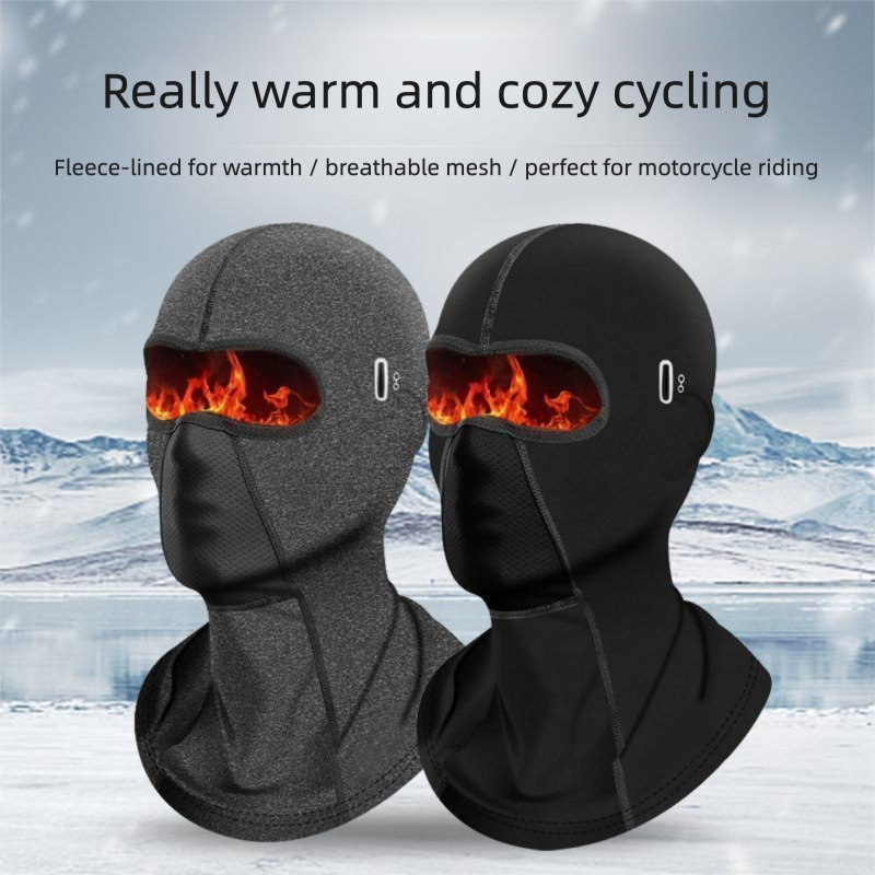 Autumn Winter Outdoor Cycling Thermal Head Cover For Men, Face Shield, Delivery Rider Fleece-Lined Windproof And_desvips.com