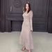 Women's Clothing solid color round neck slim fit long sleeve high waist long skirt suit for women_desvips.com