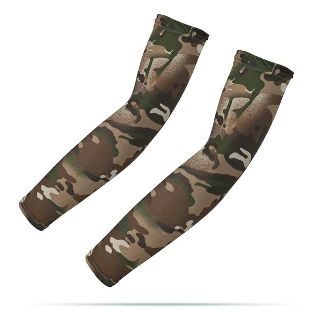 Camouflage Ice Silk Sleeves Summer Sun Protection, Versatile Large-size Men's Arm Guards With An Ice-cool Feel And UV Protection_desvips.com
