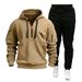 Autumn Winter Sports Sweatshirt Set For Men With Multiple Pockets And Zipper Hoodie Sportswear Sweatpants_desvips.com