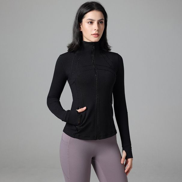 Cross-Border Outdoor Spring Autumn Winter Yoga Wear Breathable Tight-Fitting Stand Collar Sports Casual Coat_desvips.com