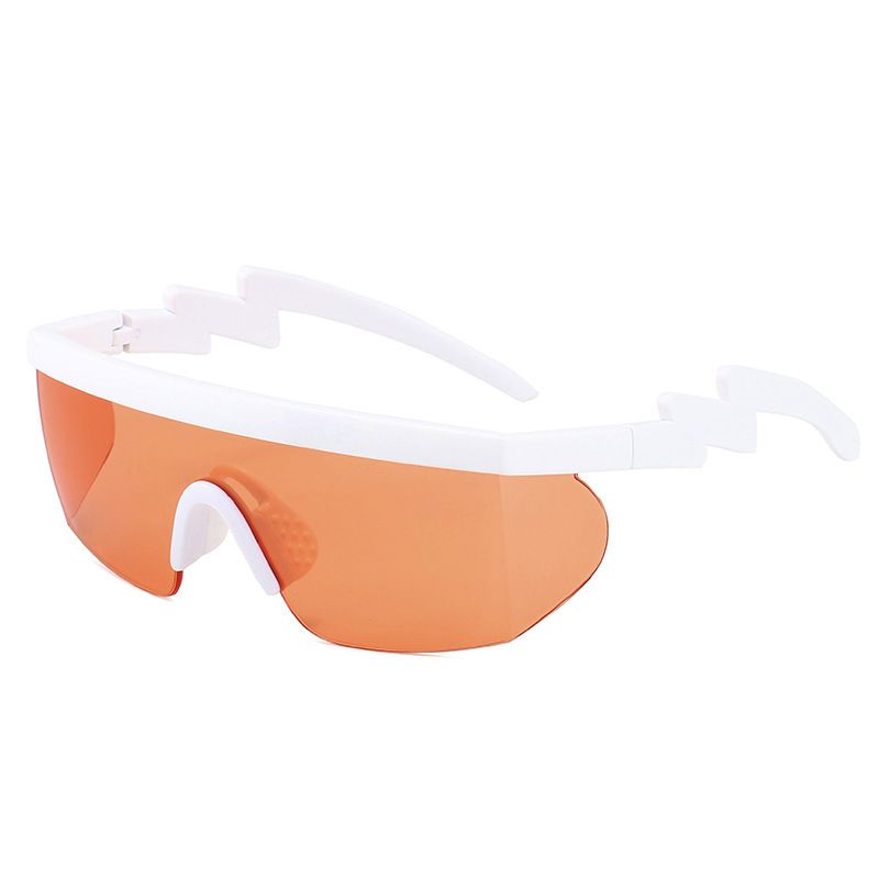 One-piece sunglasses for men and women lightning legs outdoor sports cycling glasses irregular windproof sunglasses tide_desvips.com