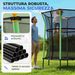 Trampolino Elastico Per Bambini 3-10 Anni Con Ingresso A Cerniera E Pali Imbottiti, 122x111x190 Cm, Verde_desvips.com