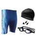 Two-Piece Suits Men's Swimwear Equipment Professional Trendy Men's Boxer Shorts Swimming Goggles Swimming Cap Nose Clip Earplugs 4 Piece Set_desvips.com