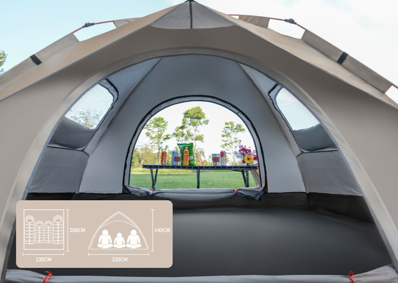 Outdoor Tent, Fully Automatic, Portable, Beach Camping Equipment, Park Picnic Camping, Thickened, Rainproof, Windproof_desvips.com