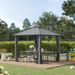 Tonnelle De Jardin Pour Terrasse Avec 4 Parois Latérales Double Toit Protection Solaire 3 X 3 M Gris_desvips.com