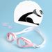 Silicone Anti Fog Swimming Goggles + Silicone Nose Clip Earplugs + Silicone Fishtail Cap 5 Piece Set_desvips.com