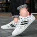 Men's Breathable Summer Leather With Thick Soles Little Bee One-Piece Lightweight Casual Shoes_desvips.com