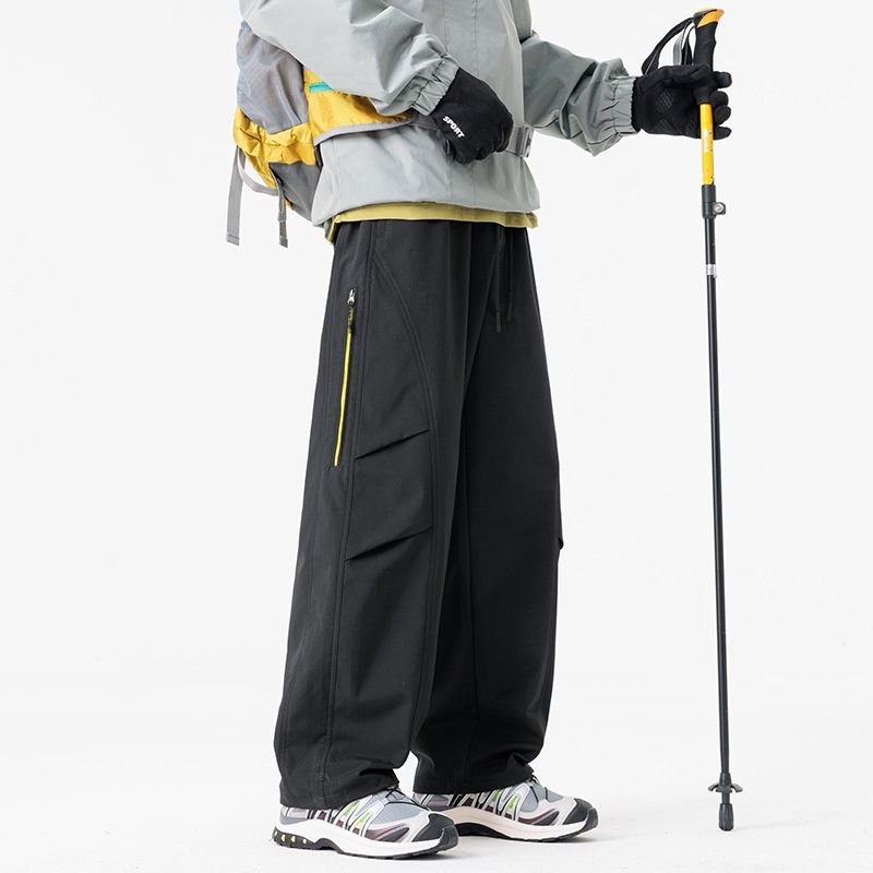 001 2025 Spring And Autumn New American Style Casual Cargo Men's Trendy Outdoor Hiking Windproof Waterproof Softshell Pants_desvips.com