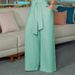 Women's Clothing women's elegant shirt collar sleeveless solid color zipper strap wide leg jumpsuit_desvips.com