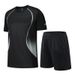 LazyZoom Sportswear Set Unisex Summer Thin Loose Breathable Quick-Dry T-Shirt Casual Fitness Running Training_desvips.com