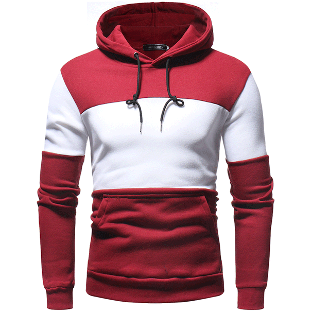Men's Clothing Spring and Autumn New Men's Clothing Splicing Contrast Color Sweatshirt_desvips.com