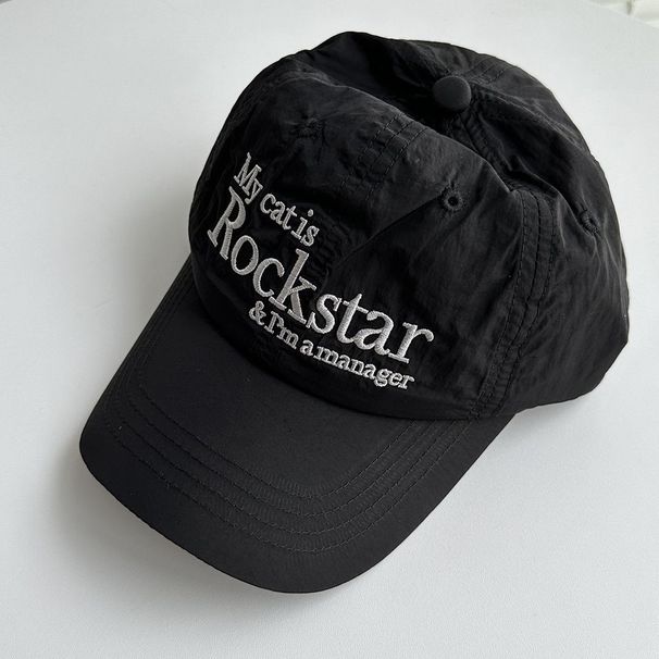 cat Quick-dry Spring/summer Letter Embroidered Baseball Cap, Suitable For Large Head Circumference, Makes The Face Look_desvips.com