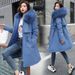 Women's Clothing new winter cotton padded coat, medium length, large fur collar, velvet lining, overcoat, cotton padded coat, trendy for women_desvips.com
