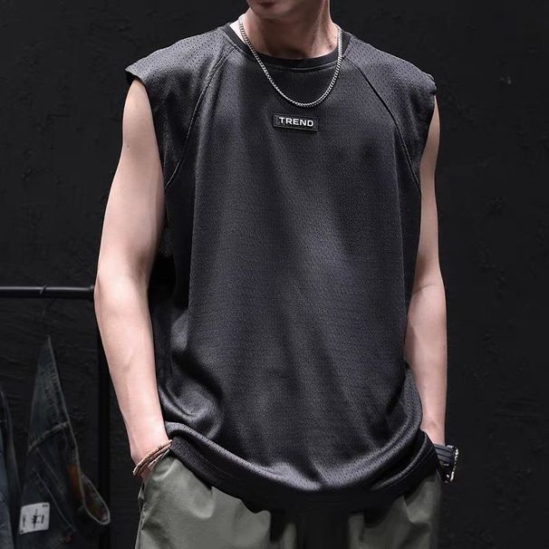 Breathable Ice Silk Vest Men, Summer Thin Mesh Quick-Dry Casual Cool Sleeveless T-Shirt, Tank Top, Fitness Shirt For Men_desvips.com
