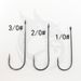 Aberton Three-pronged Long-handled Large Barbed Sea Fishing Hook With White Band For Soft Shrimp, Pomfret, Mackerel, And_desvips.com