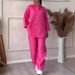 Women's Clothing 2 piece Set Large Size Cotton and Linen Shirt Set High Waist Loose Pants_desvips.com