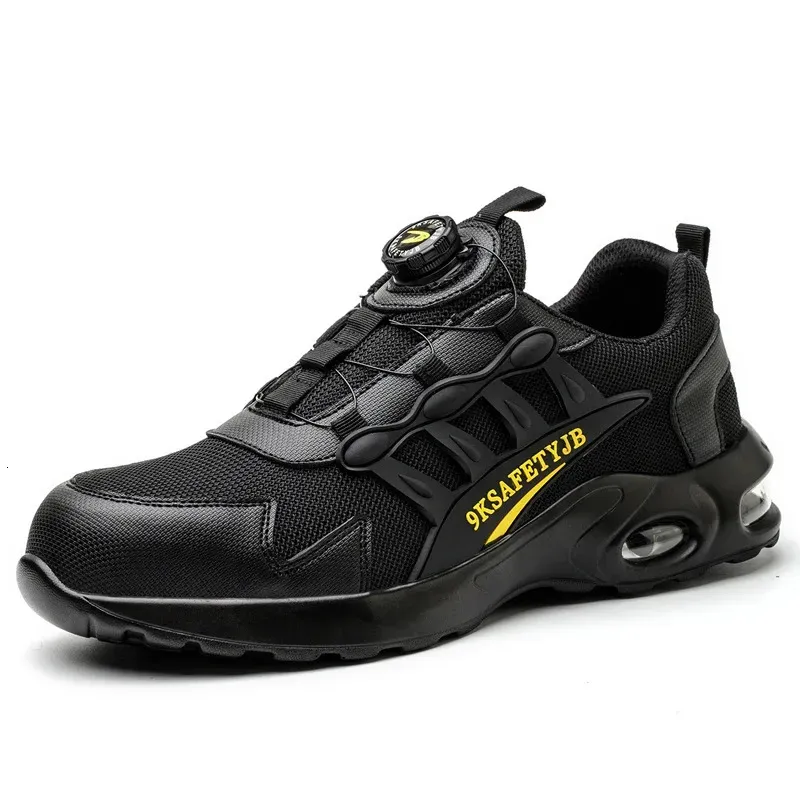 Safety Shoes Men Air Cushion Lightweight Work Sneakers Steel Toe Cap Indestructible Breathable PunctureProof Boots_desvips.com