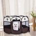 Dotala PET Portable Foldable Pet Dog Cat Playpen Crates Kennel/Premium 600D Oxford Cloth,Removable Zipper Top, Indoor And Outdoor Use (Brown)_desvips.com