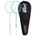 Red Happiness/DHS Badminton Pair For Beginners Double Racket Entry Training Alloy Model EG100 Pre-strung 2 Pieces_desvips.com