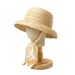 Hand-knitted Sun Hats Raffia Retro Summer Travel Sunscreen Beach Vacation Straw Hat With Lacing For Children Adult Holidays_desvips.com