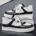 LOEIKAN Men's White Casual Sneakers Lightweight Low-Top Skate Shoes | Comfortable Daily Walking Trainers_desvips.com