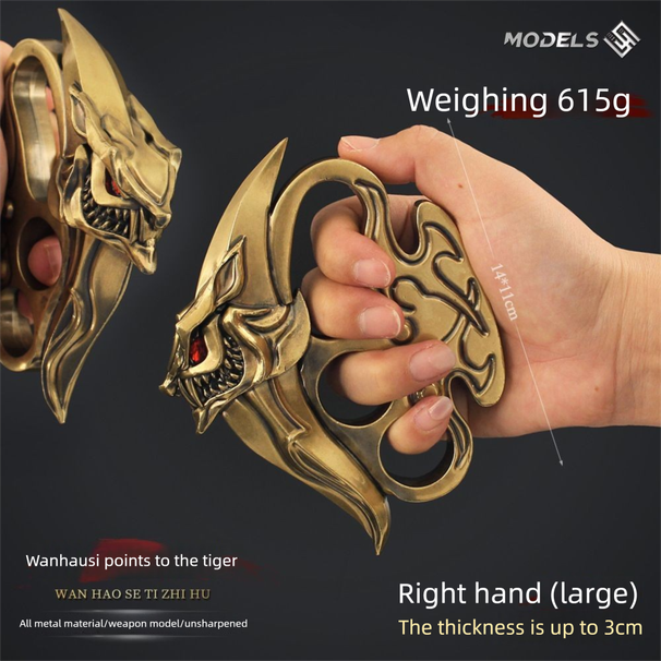 Game Merchandise Hand Support Four-Finger Gauntlet Wrist Hero Set Worth Tiger Model Alloy Toy Display_desvips.com