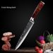 German Steel Damascus Pattern Chef's With Red Resin Handle, Cooking Knife, Small Kitchen Knife For Cutting Fish And_desvips.com