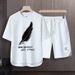 Men's Clothing 2024 Waffle Casual Summer Suit Men's Loose Teen Short sleeved T shirt Shorts Handsome Two piece Suit_desvips.com
