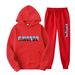 New Letter Print Men's And Women's Sportswear Fleece Two-Piece Loose Hooded Sweatshirt Set_desvips.com