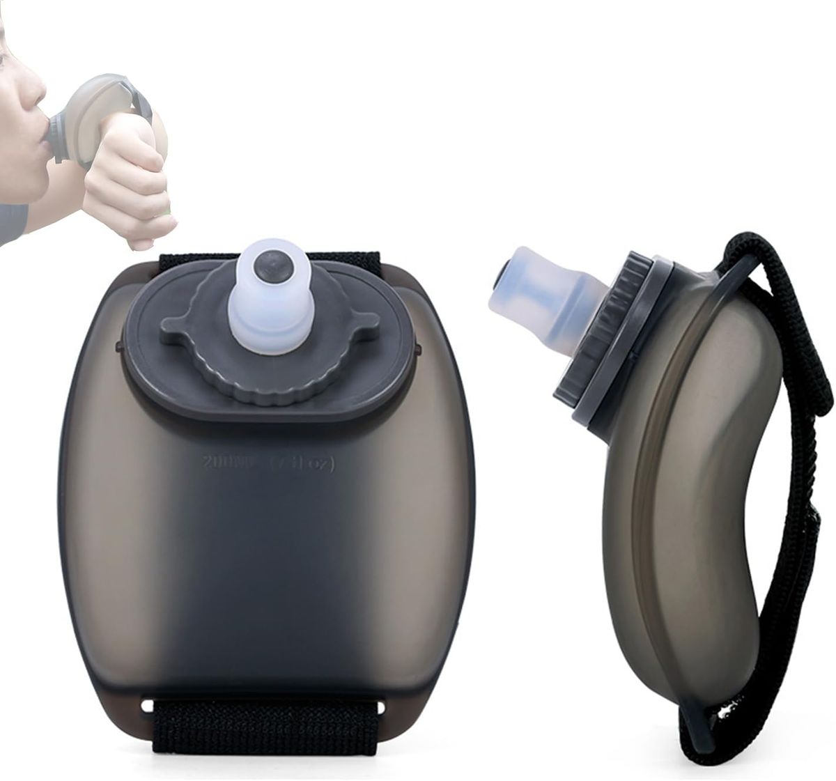 Wrist Bottle Practical Wrist Water Bottle Portable Sports Water Supply Drinking Bottle Leakproof Jogging Bottle Outdoor Gym Cycling 200ml Bottle Black_desvips.com