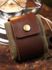 Folded Cowhide Ing Canvas Outdoor Portable Cosmetics Bag_desvips.com
