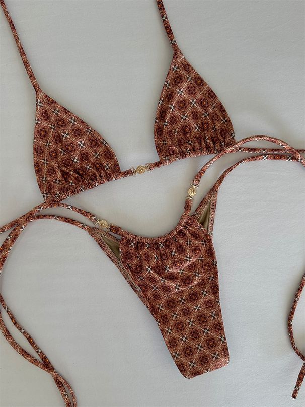 2025 New Sexy Low Waisted Micro Bikini Sets Swimsuit Swimwear Women Strappy Print Floral Halter Beachwear Bathing Suit_desvips.com