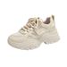 2025 New Summer Thick-Soled Foot-Shaping Dad Sneakers Women's Sports White Shoes Soft Cushioning_desvips.com