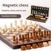 Large Solid Wood Double Queen Magnetic Chess Checkers Set Foldable Chessboard Adult Children Educational Toy_desvips.com