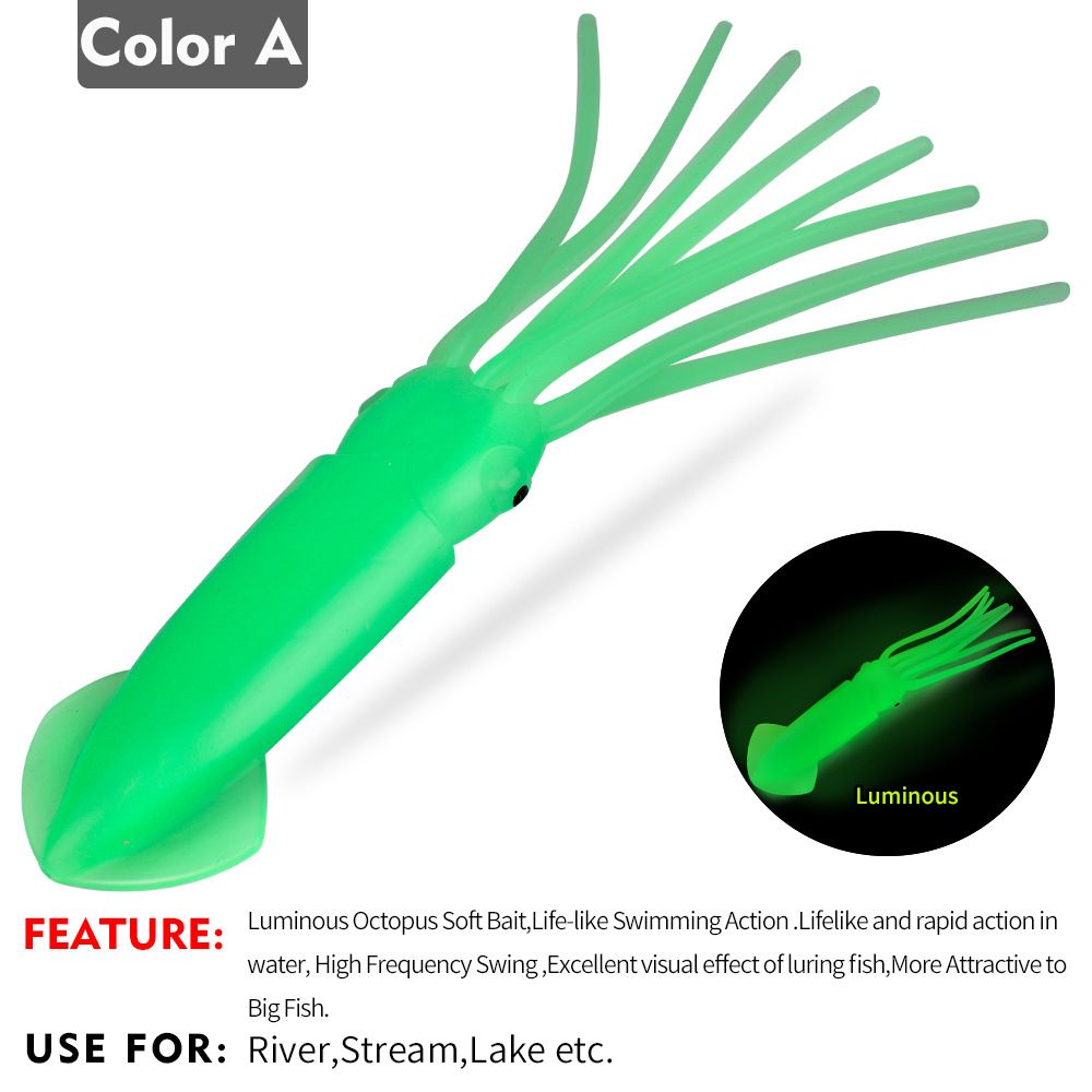 Deep Octopus Lure Boat Trolling Silicone Squid Skirt Luminous Sea Fishing Bait_desvips.com