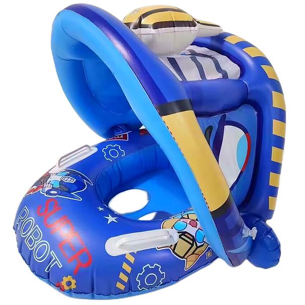 Pool & Accessories Kids Inflatable Dinosaur Swim Ring With Steering Wheel Sun Canopy Unicorn Pool Float Seat For Toddlers_desvips.com