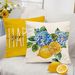 Tikeciti Spring/Summer Lemon Pillowcase Blue Hydrangea 45.72 X 45.72cm Cover, Hello Sunshine Decorative Farmhouse_desvips.com