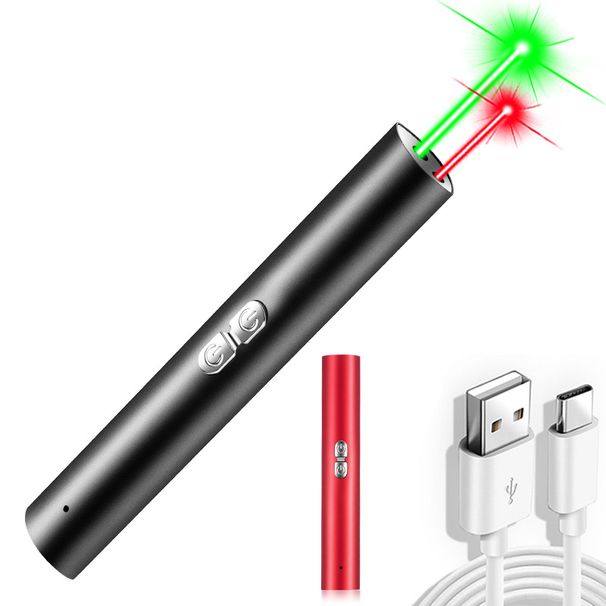 Rechargeable Red And Green Dual Office Business Laser Light Outdoor Teaching Pointer_desvips.com