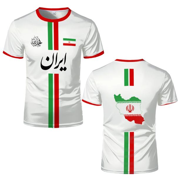 Iran Map T-Shirt Men Women Iranian Flag Persian Calligraphy Graphic Tee Football Team Uniform - Summer Casual Sports_desvips.com