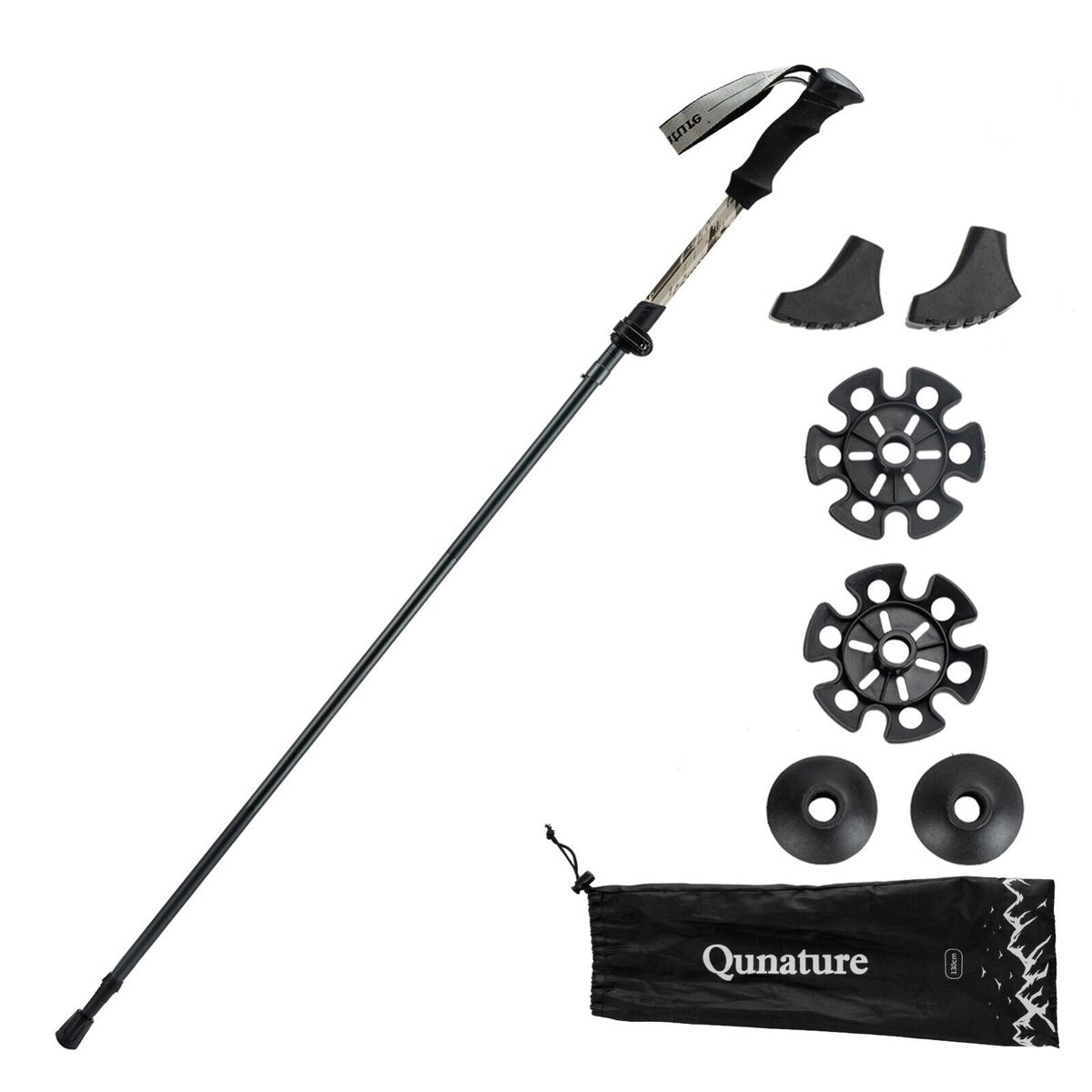 Qunature Trekking Poles Hiking Poles 7075 Aluminum Outdoor Walking Poles 130cm_desvips.com