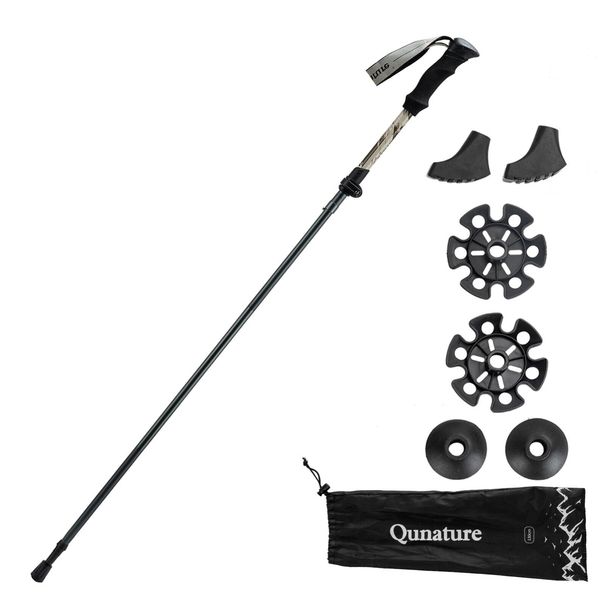 Qunature Trekking Poles Hiking Poles 7075 Aluminum Outdoor Walking Poles 130cm_desvips.com