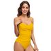2024 New Swimwear Solid Color Backless Triangle Strap One-Piece Women Front Twist Sexy Swimsuit_desvips.com