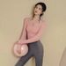 Cross-border Sports Fitness Long Sleeve T-shirt Women European American Running Gym Elastic Quick Dry Bodysuit Yoga_desvips.com