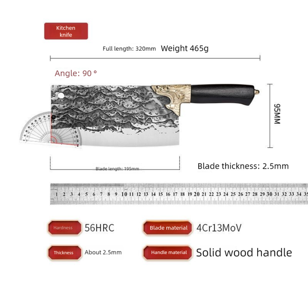 TEZHU Official Genuine Forged Chef's For Home Use, Dual-Purpose Sharp Chinese-Style Handmade Kitchen Knife_desvips.com