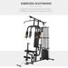Stazione Fitness Palestra Multifunzione Per Allenamento A E Professionale, Acciaio 150x110x210cm Nero_desvips.com